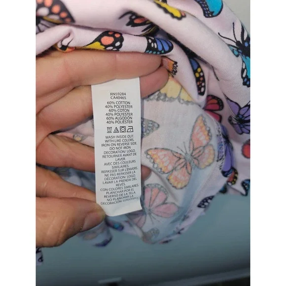 The Childrens Place Girls Pink Butterfly Tiered Criss-Cross Sundress Size 10/12 - Picture 6 of 6